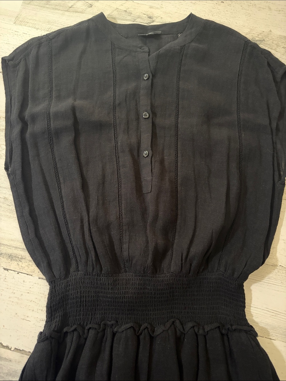 Rails Angelina Black Lace Detail Linen Blend  Dress Size XS - Picture 6 of 10